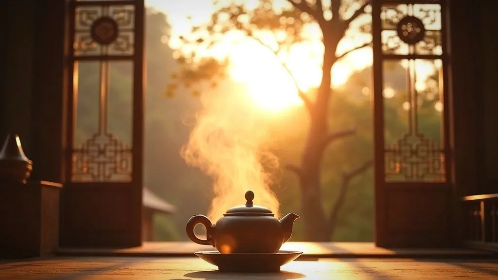 A serene tea ceremony showcasing traditional Chinese tea culture